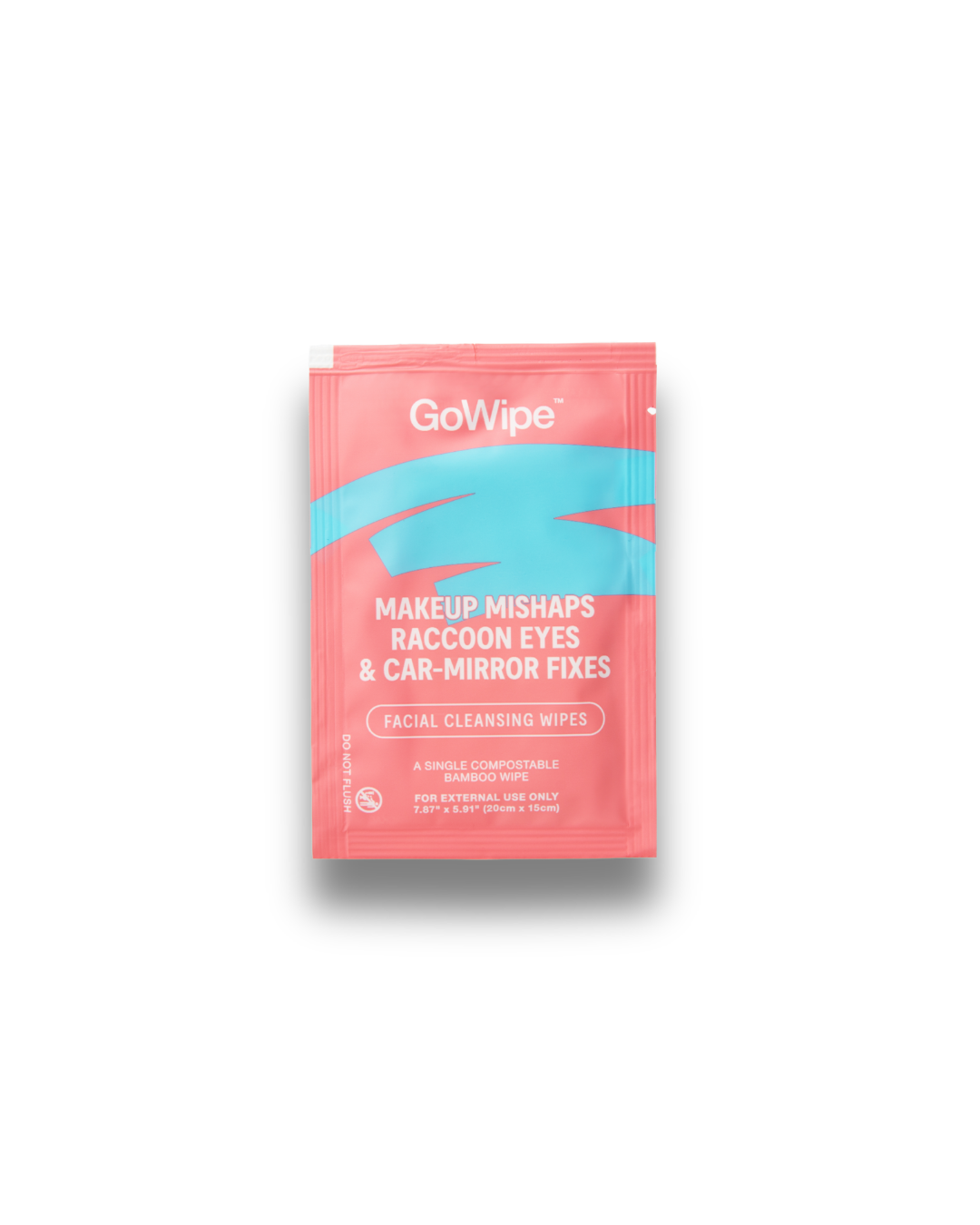 GoWipe Facial Cleansing Wipes single pack for makeup removal, sweat, dirt, and no-rinse facial cleansing