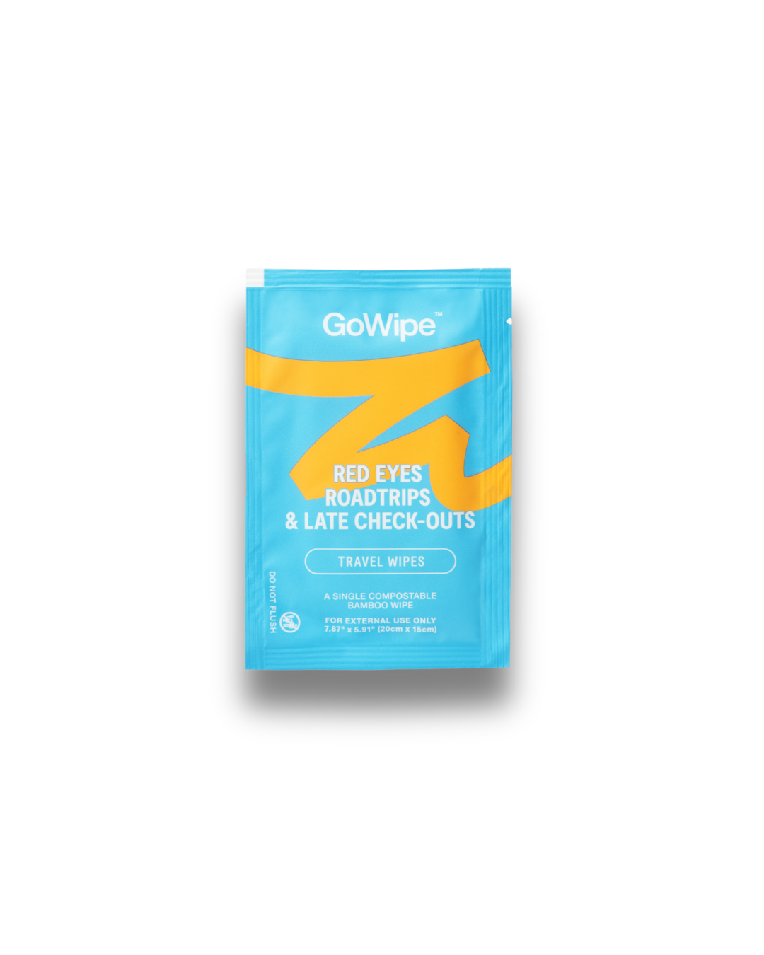 GoWipe Travel Wipes single pack for hands, face, tray tables, screens, and messy surfaces on the go